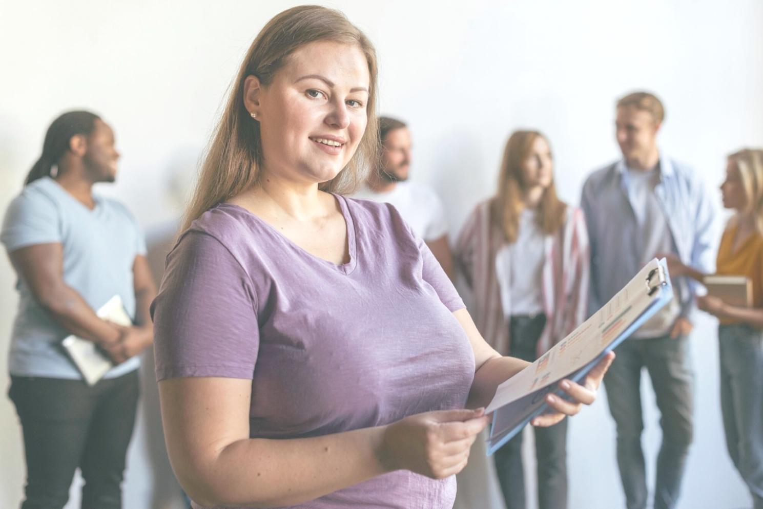 Instructor reviewing financial analysis with program participants